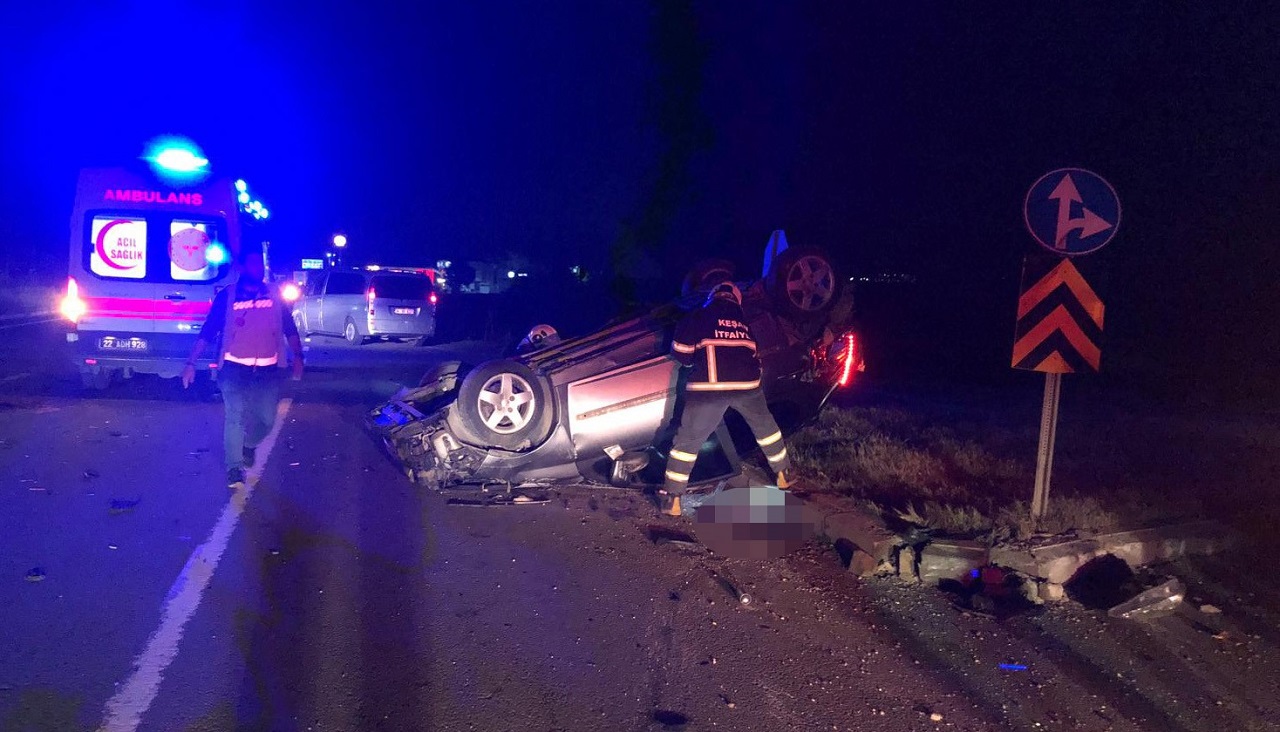 Edirne Keşan’da Trafik Kazası: 1 Ölü, 1 Yaralı