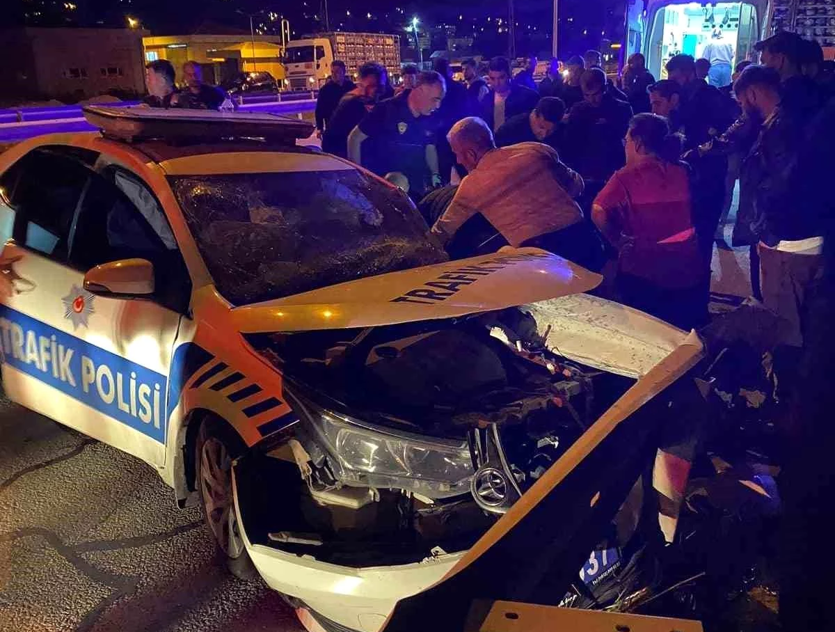 Espiye’de Polis Takibi Kazayla Sonlandı! 2 Polis Memuru Yaralandı