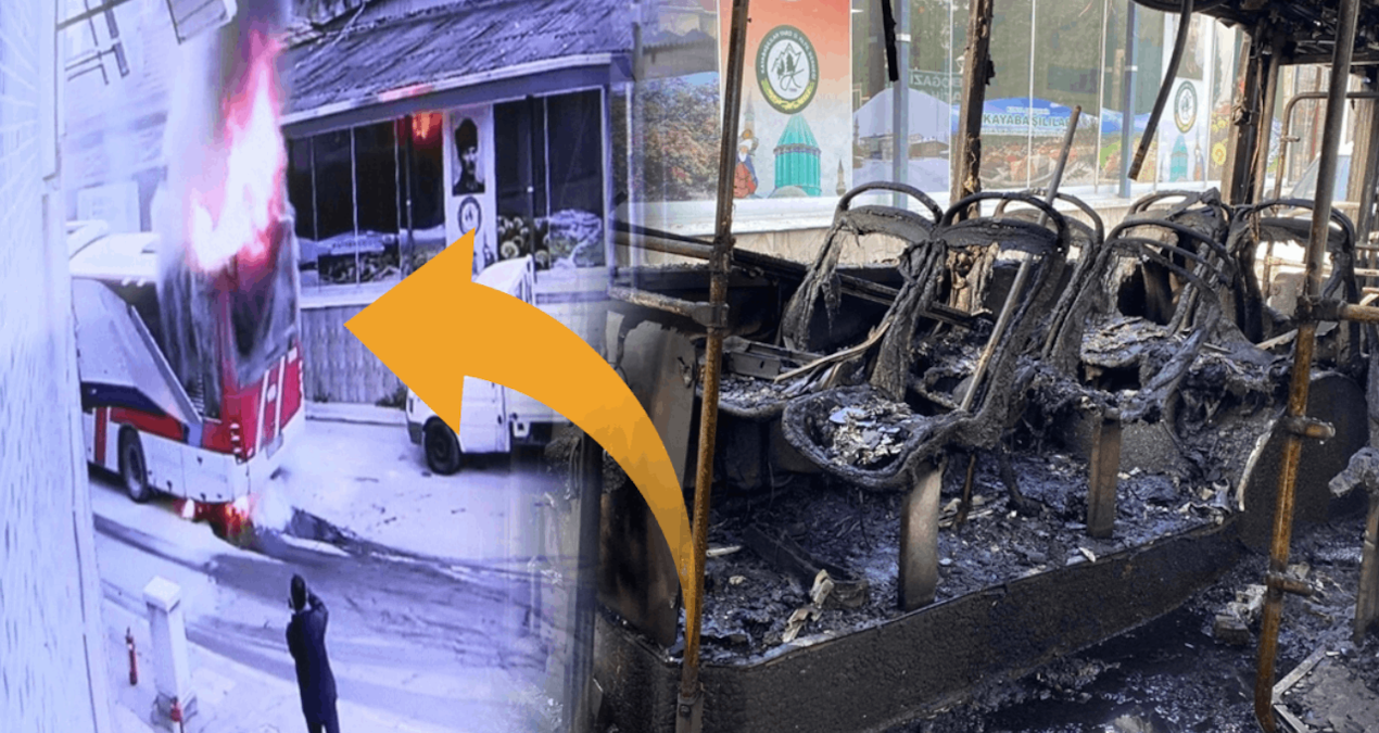 Belediye otobüsünde korkutan yangın: Panikle boşaltıldı