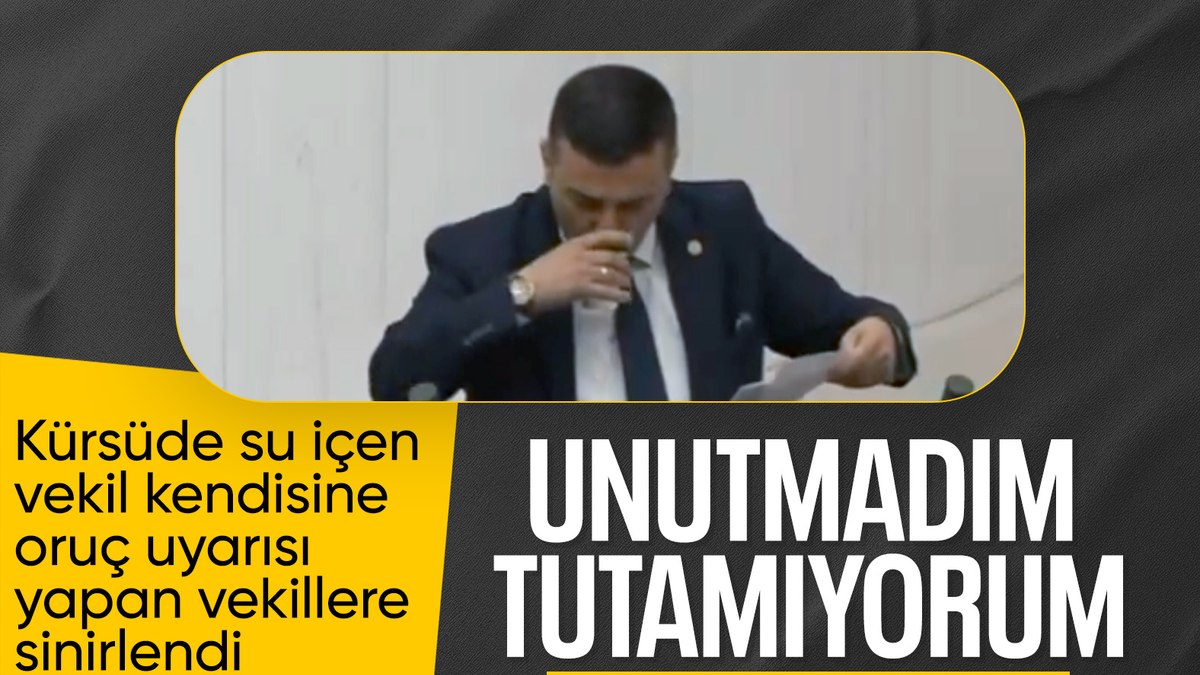 İyi Partili Yüksel Selçuk Türkoğlu TBMM konuşması sırasında su içti
