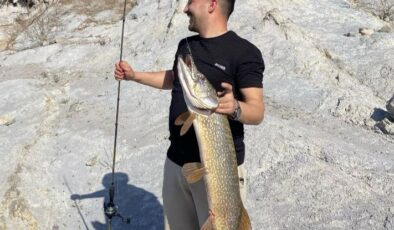 İnegöl’de Amatör Balıkçının Ağına 1 Metrelik Dev Turna Balığı Takıldı