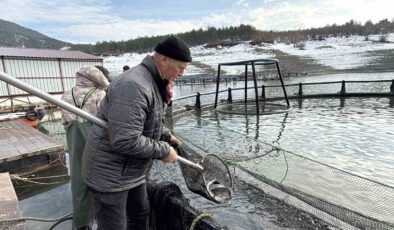 Almus Baraj Gölü’nde Balık Üreticileri Bayramda Çalışmaya Devam Ediyor