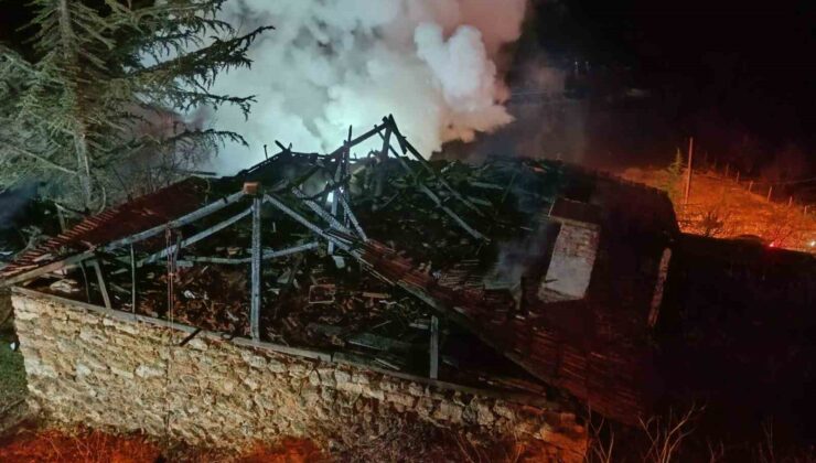 Çıkan Yangında Bir Ev Kül Oldu