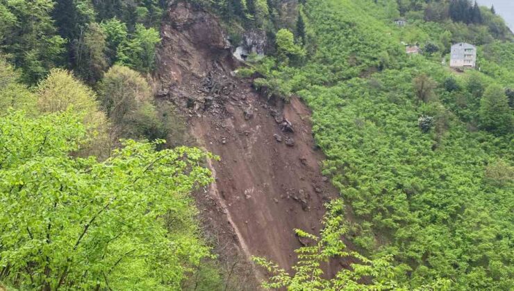 Trabzon Araklı’da Korkutan Heyelan