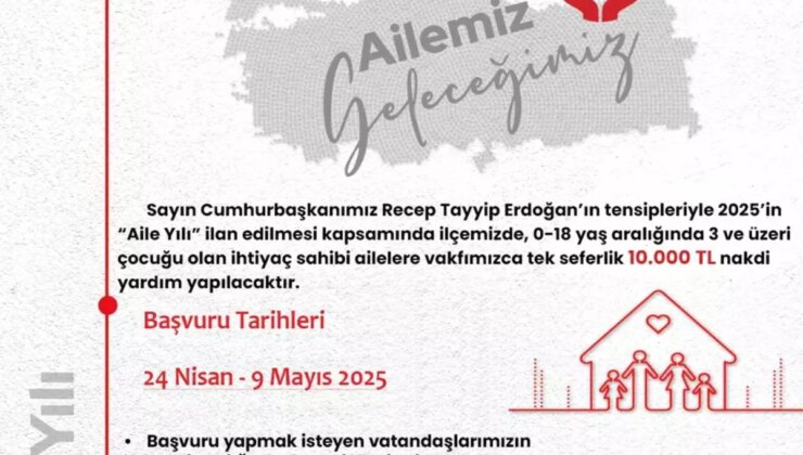 Araban’da ihtiyaç sahibi ailelere 10 bin TL nakdi yardım yapılacak