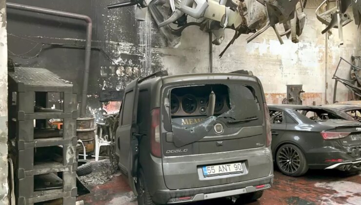 Çorlu’da Yangın: 6 Araç Küle Döndü