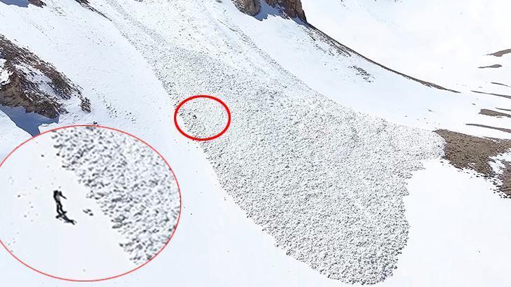 Dağdan kopan çığla sürüklenmeye başladı! Kayakçıdan mucize kurtuluş