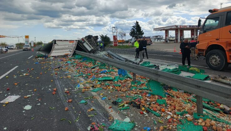 Diyarbakır’da sebze yüklü kamyon devrildi: 1 ölü