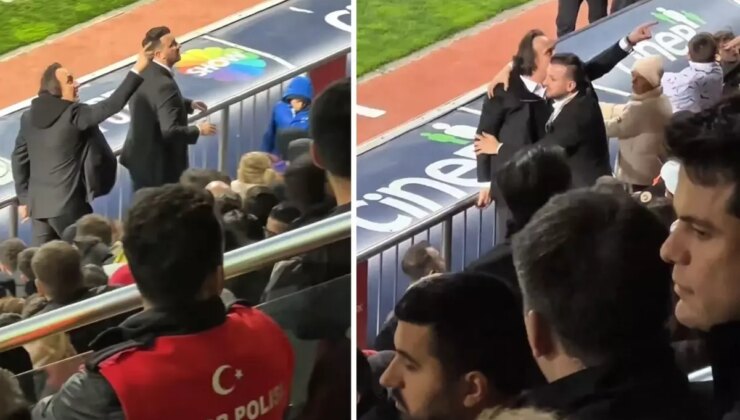 Galatasaray’a edilen küfürleri duyann Eyüpspor Başkanı kendi taraftarıyla ile tartıştı