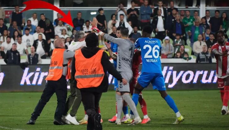 Hakem kararlarına isyan eden Bodrum FK yöneticisi Caner Tuna, bir anda sahaya daldı