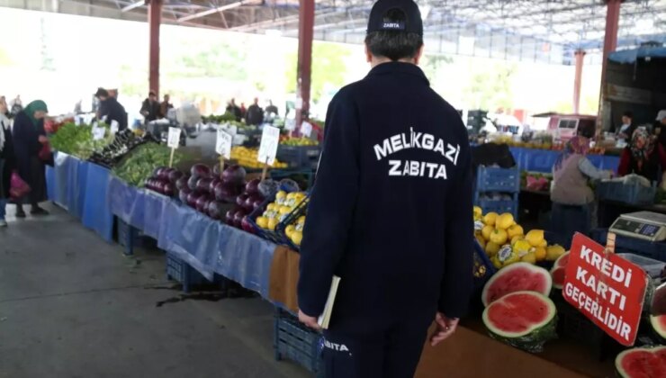 Melikgazi Belediyesi Pazar Yerlerinde Rutin Denetim Gerçekleştirdi