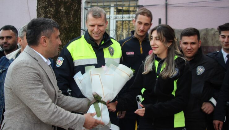 Esnaf, Polis Ekiplerine Sürpriz Kutlama Hazırladı