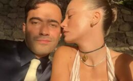 Serenay Sarıkaya ve Mert demir havalimanında dudak dudağa