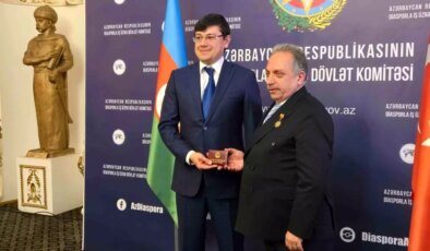 Talas Belediye Başkanı Yalçın’a Azerbaycan’dan Hizmet Madalyası