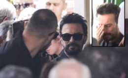 Törende kendini tutan Tarkan, cenaze aracında gözyaşlarına boğuldu