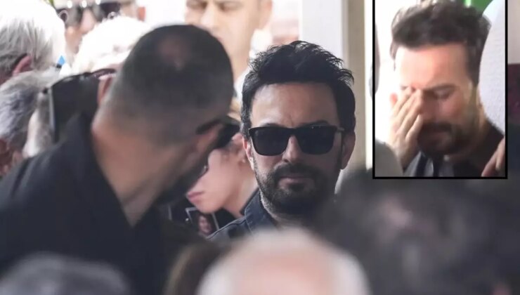 Törende kendini tutan Tarkan, cenaze aracında gözyaşlarına boğuldu