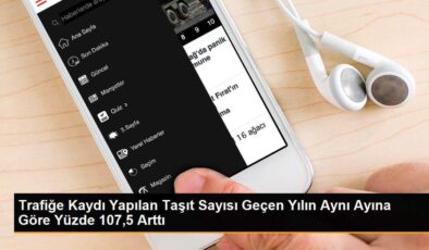 Trafiğe Kaydı Yapılan Taşıt Sayısı Geçen Yıla Göre Yüzde 107,5 Arttı