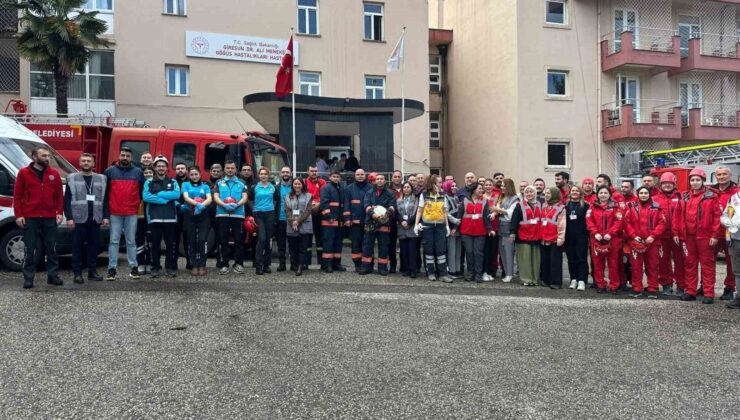 Giresun’da Hastane Afet Planı Kapsamında Tatbikat Gerçekleştirildi