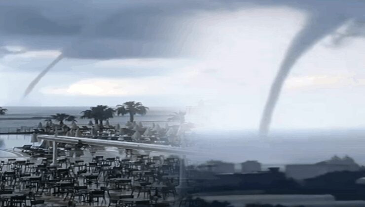 Antalya’daki büyük hortumlar kamerada