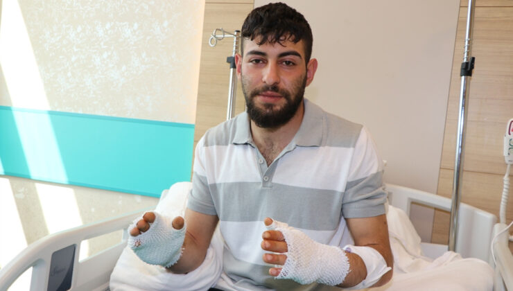 Erzurum’da hararet yapan otomobiline aceleyle müdahale edince hastanelik oldu