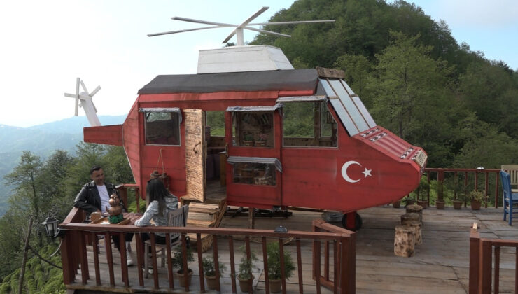 Rizeli’nin dağ başına yaptığı ‘Lazkopter’ ilgi odağı oldu