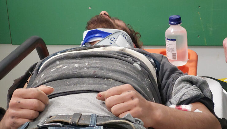 Samsunda inşaattan düşen işçi ölümden döndü