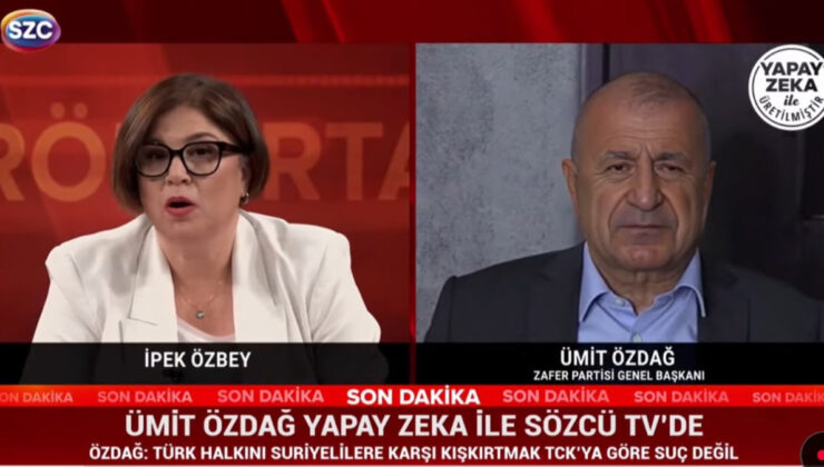 Sözcü TV, yapay zeka ürünü Ümit Özdağ’ı konuşturdu