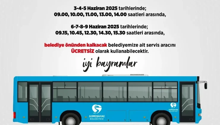 Gümüşhane Belediyesi’nden Bayramda Ücretsiz Ulaşım Hizmeti