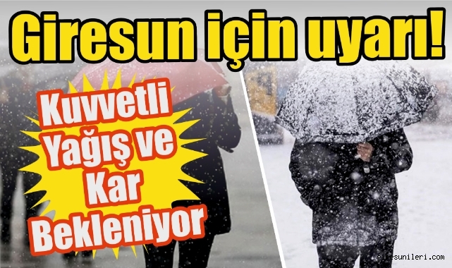 Ordu, Giresun, Trabzon’a Soğuk Hava ve Sağanak Geliyor!