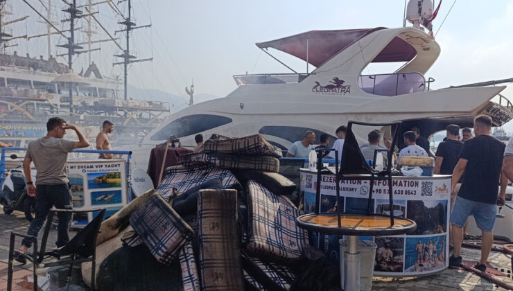 Antalya’da gezi teknesinde yangın