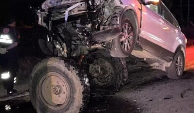 Elazığ’da otomobil ile traktör çarpışması sonucu bir kişi yaralandı