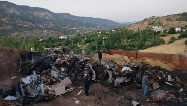 Koyulhisar’da Yangın Felaketi: Ev, Ahır ve Samanlık Kül Oldu