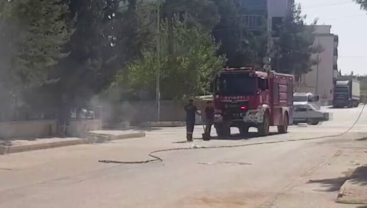 Adıyaman’da yüksek sıcaklıktan elektrik hattı yandı