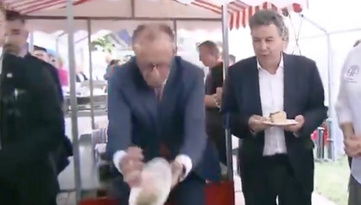 Almanya Başbakanı Merz’in tartışma yaratan görüntüsü: Pastayı elinden düşürdü