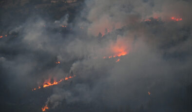 Bursa-Balıkesir sınırında çıkan orman yangınını müdahale devam ediyor