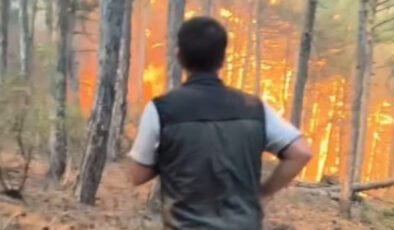 Eskişehir’de ormancıların yangının ortasında kaldığı anlar ortaya çıktı