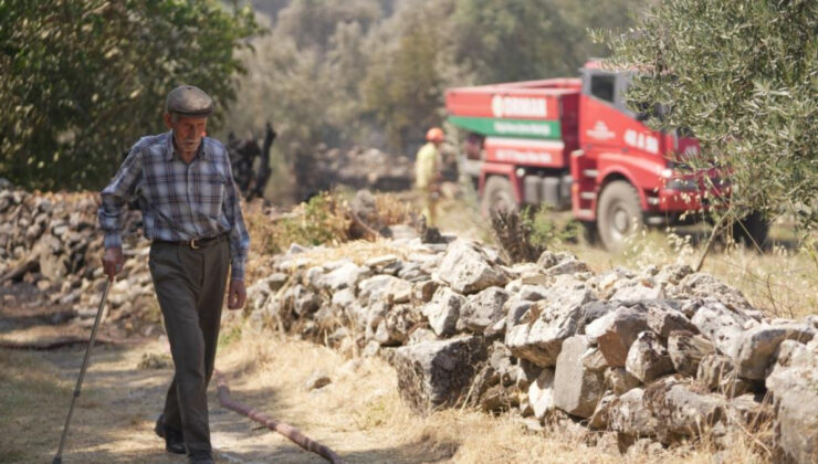 Muğla’da yangın çıkan antik kentte yaşayan yaşlı adam zar zor ikna edildi