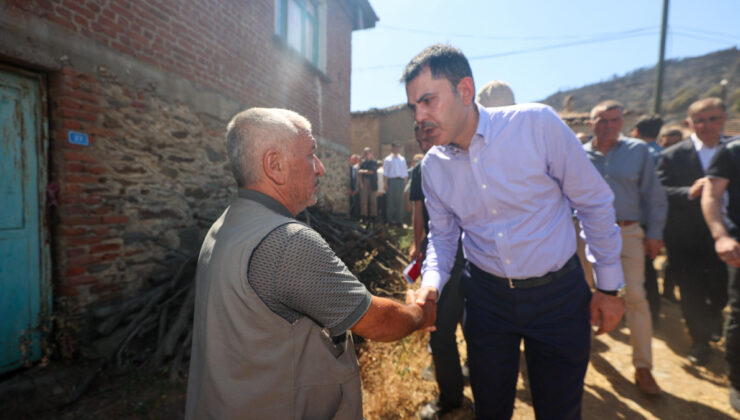 Murat Kurum, İzmir Ödemiş’te evlerini kaybeden vatandaşları ziyaret etti