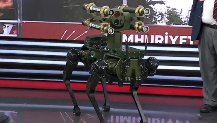 Türkiye’nin ilk füze atan robot köpeği KOZ, tv100’de tanıtıldı