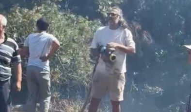 Ünlü oyuncu, Çanakkale’de yangın söndürme çalışmalarına destek verdi