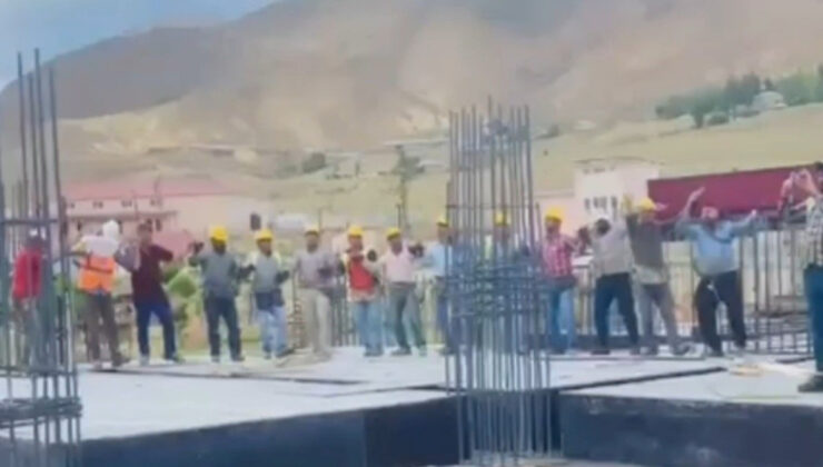 Van’da İnşaat İşçilerinin Halay Keyfi Gülümsetti!