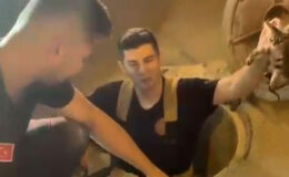 Bursa’da ilginç bir kedi kurtarma operasyonu