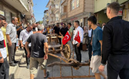 Bursa’da ilginç düğün geleneği: Arkadaşları öküz arabası hazırlattı