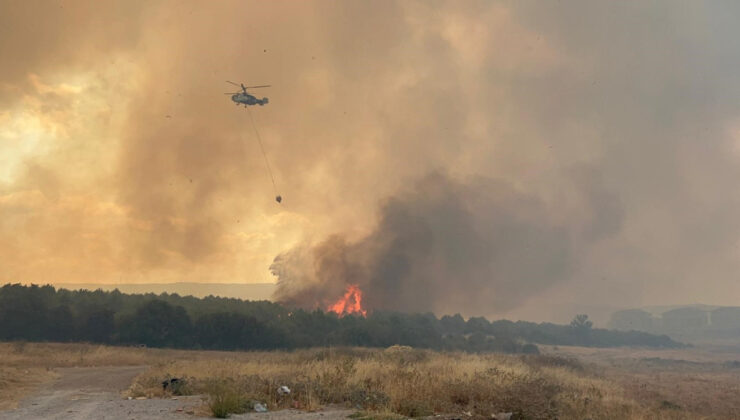 Çanakkale’de orman yangını: Alevler hastaneye yaklaştı