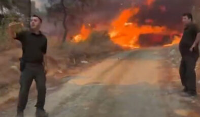 Çanakkale’de orman yangını: İtfaiye aracı yanınca erler canını zor kurtardı