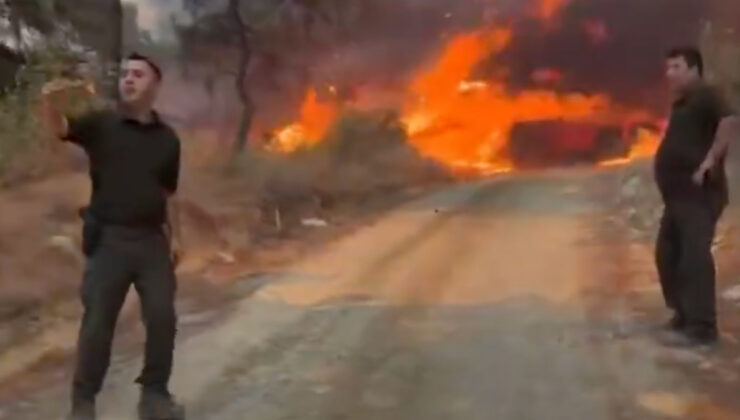 Çanakkale’de orman yangını: İtfaiye aracı yanınca erler canını zor kurtardı