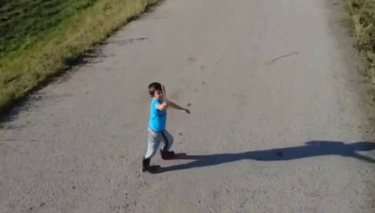 Erzurum’da drone’den kaçan çocuğun görüntüleri viral oldu