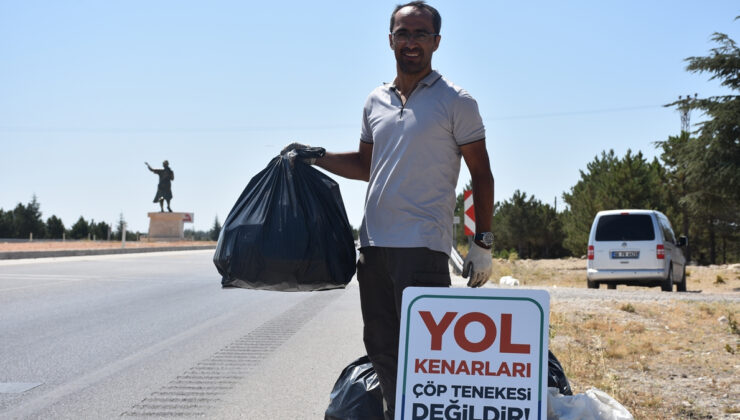 Karaman’da akademisyen, çöp toplayarak ‘temiz çevre’ farkındalığı yaratıyor