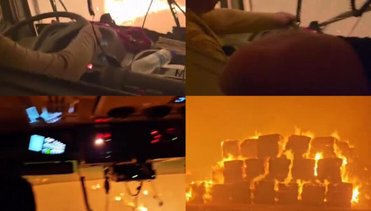 Mersin’de orman yangını: Alevlerin arasından geçen ekiplerin zor anları kameraya yansıdı