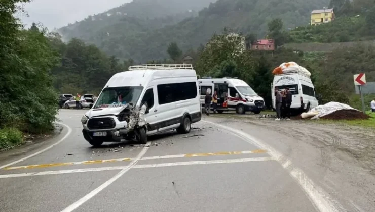 Giresun’da Feci Kaza: Fındık İşçilerini Taşıyan Minibüsler Çarpıştı